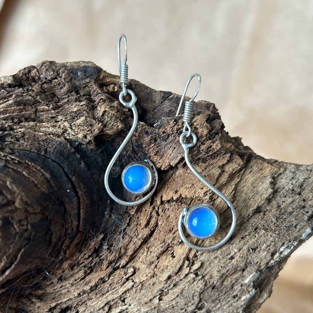 .925 plated moonstone earrings